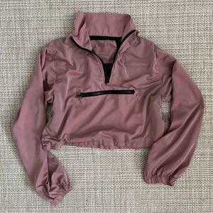 Love Tree Mauve Pink Quarter Zip Windbreaker Jacket